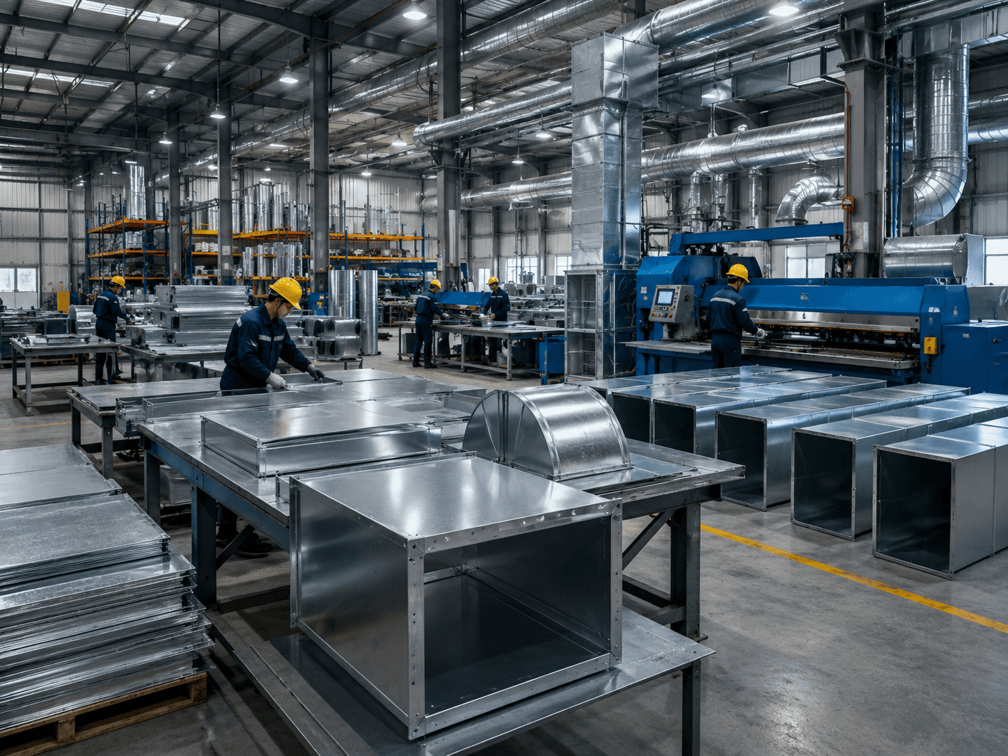Industrial HVAC duct fabrication facility